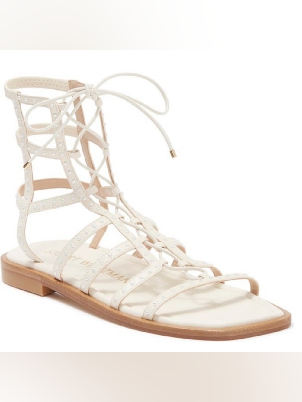 Stuart Weitzman Kora Pear Stud Gladiator Sandals
